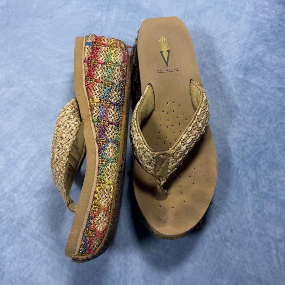 colorful woven basket material platform sandal